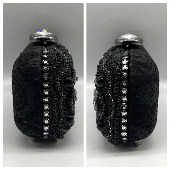 Mary Frances Sublime Black Beaded & Jeweled Embellished Clutch - Picture 3 of 12